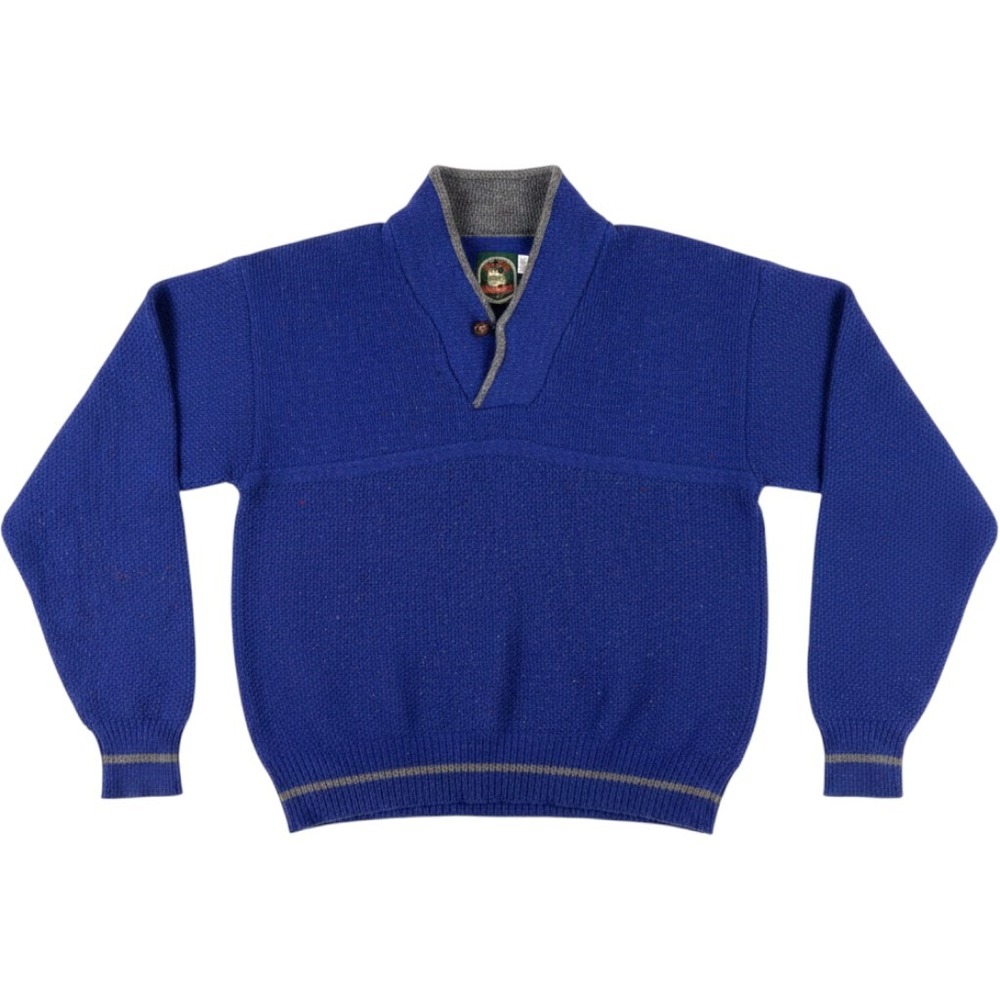 Vintage 90s Alps Rugged Outdoor Sweater Mens L Wool Loop Collar Made in USA